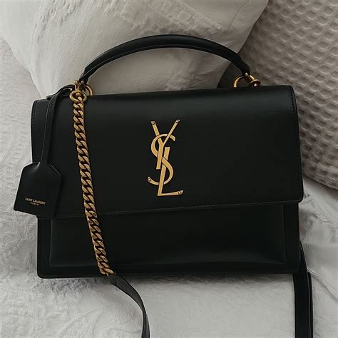 ysl sunset medium top handle in smooth leather